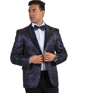 Blu Martini Tuxedo Dinner Jacket Blazer Metallic